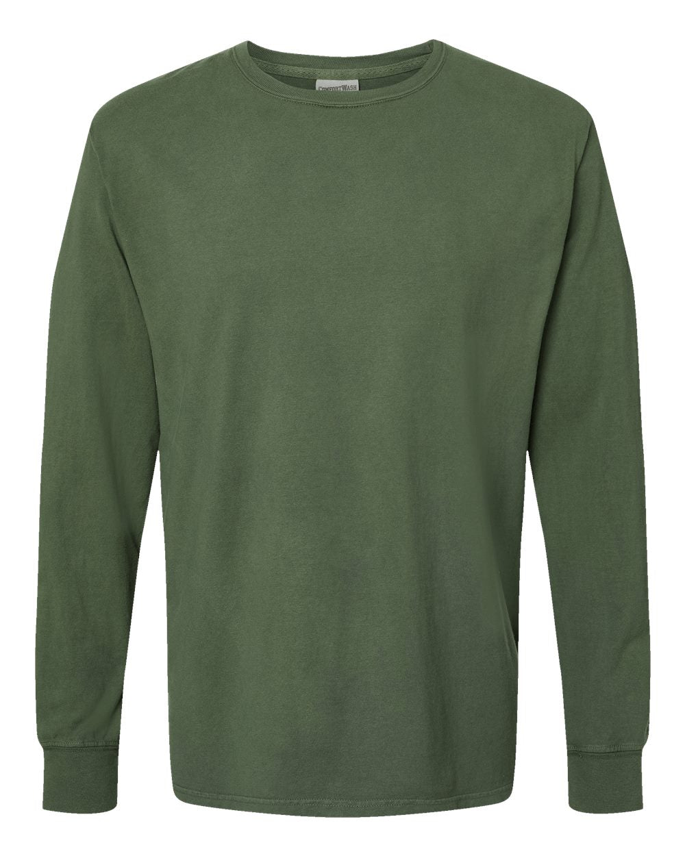 Unisex Garment-Dyed Long Sleeve T-Shirt - Front - B35300623 - Moss