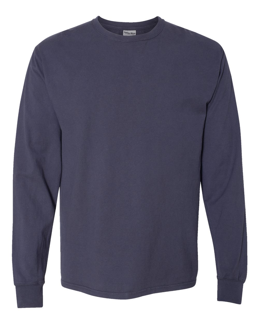 Unisex Garment-Dyed Long Sleeve T-Shirt - Front - B35300683 - Anchor Slate