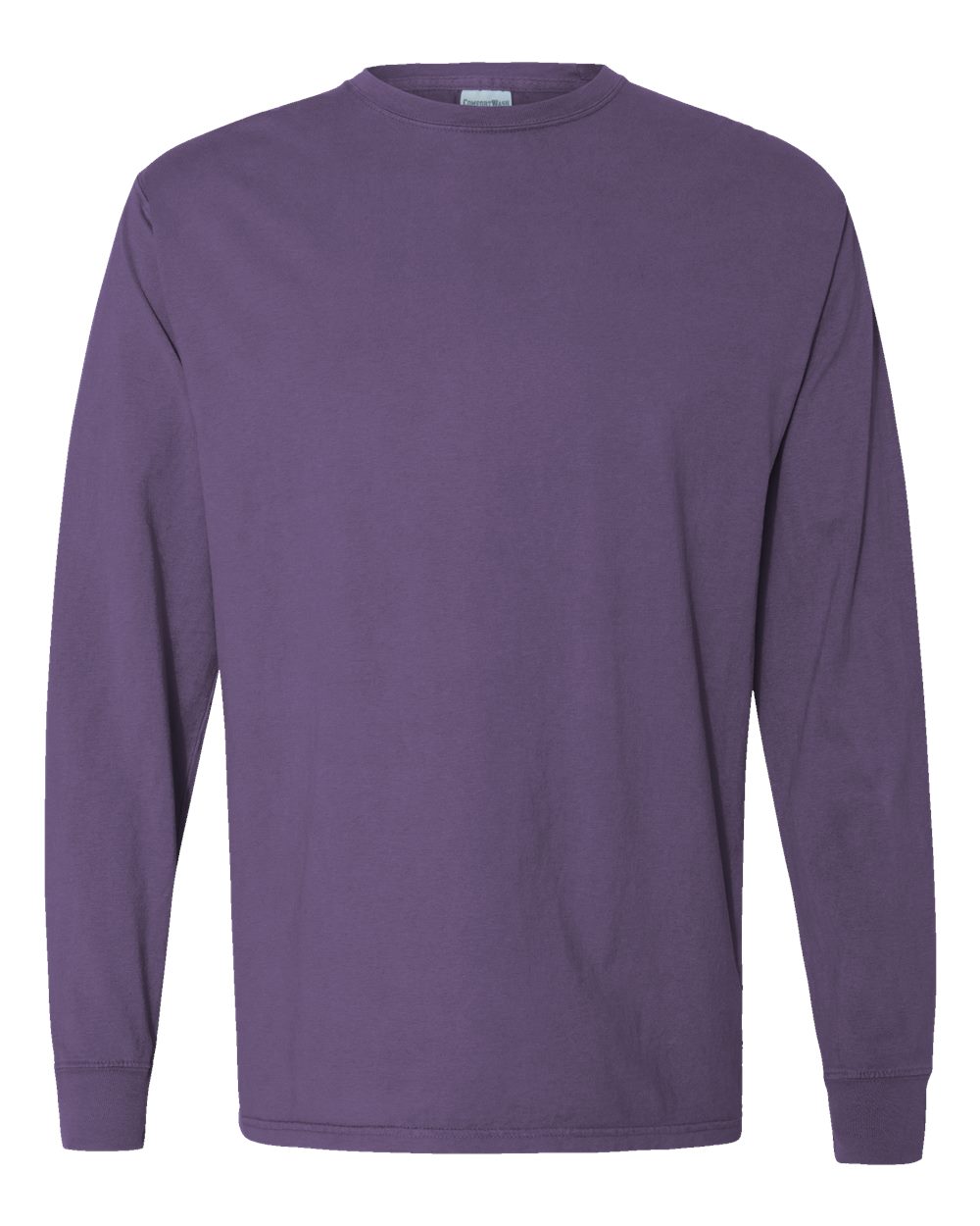 Unisex Garment-Dyed Long Sleeve T-Shirt - Front - B35300723 - Grape Soda