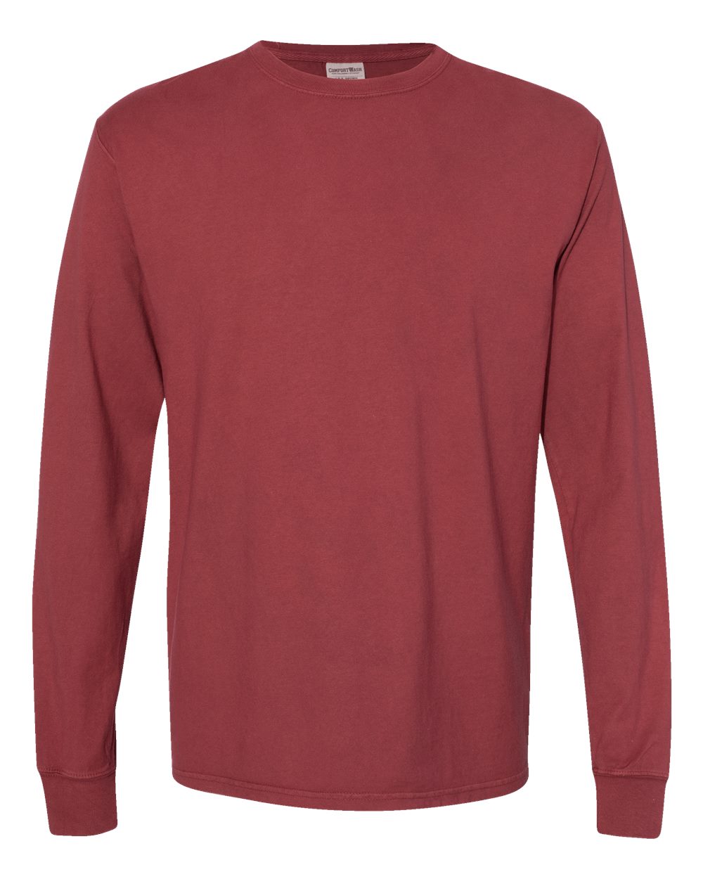 Unisex Garment-Dyed Long Sleeve T-Shirt - Front - B35300733 - Cayenne