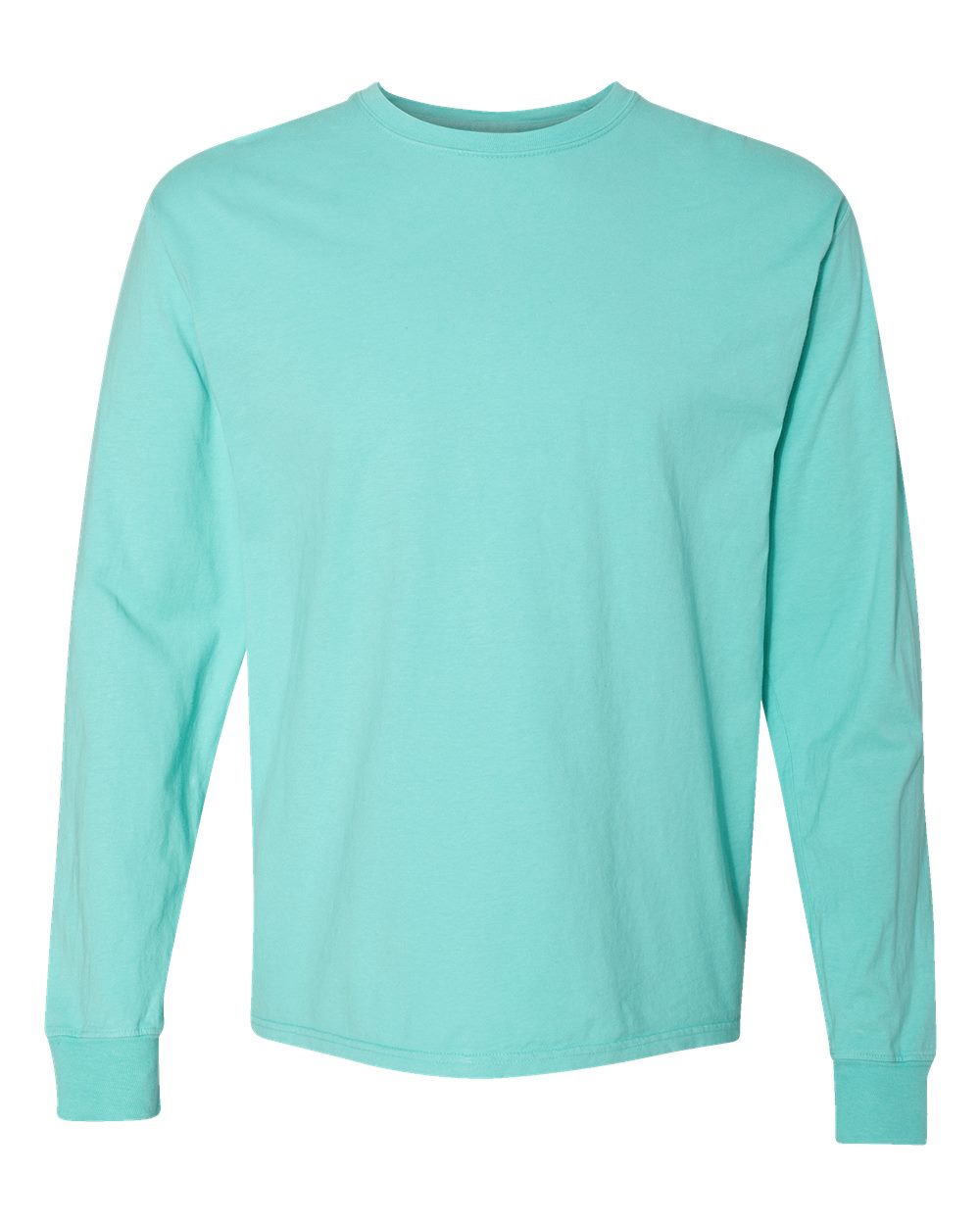 Unisex Garment-Dyed Long Sleeve T-Shirt - Front - B35300873 - Mint