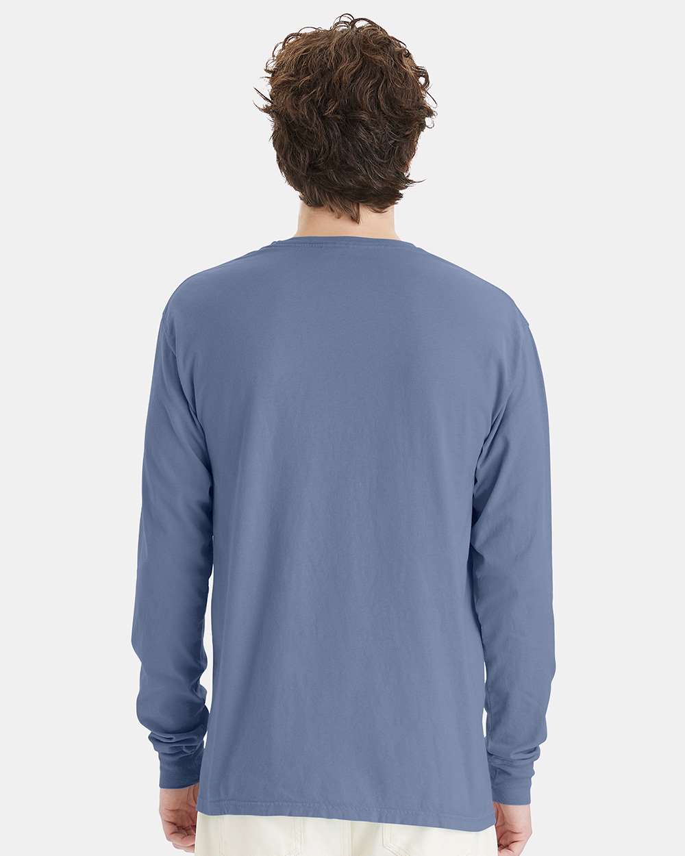 Unisex Garment-Dyed Long Sleeve T-Shirt - OnModelBack - B35300283 - Saltwater