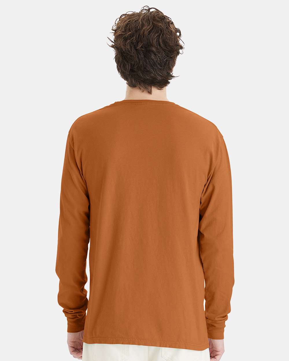 Unisex Garment-Dyed Long Sleeve T-Shirt - OnModelBack - B35300323 - Texas Orange