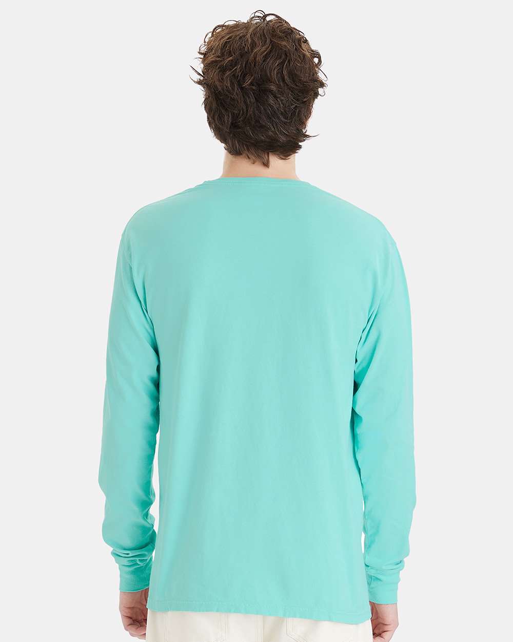 Unisex Garment-Dyed Long Sleeve T-Shirt - OnModelBack - B35300873 - Mint