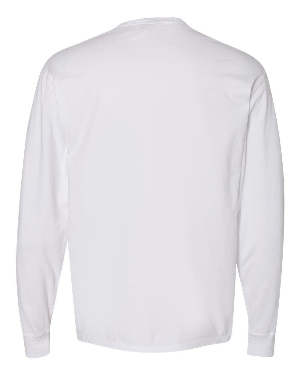 Unisex Garment-Dyed Long Sleeve T-Shirt With a Pocket - Back - B35400003 - White