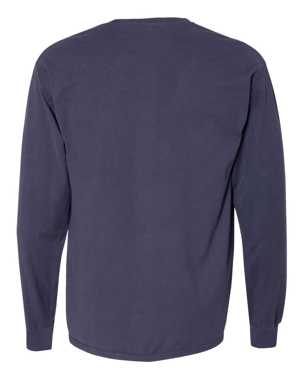 Unisex Garment-Dyed Long Sleeve T-Shirt With a Pocket - Back - B35400683 - Anchor Slate