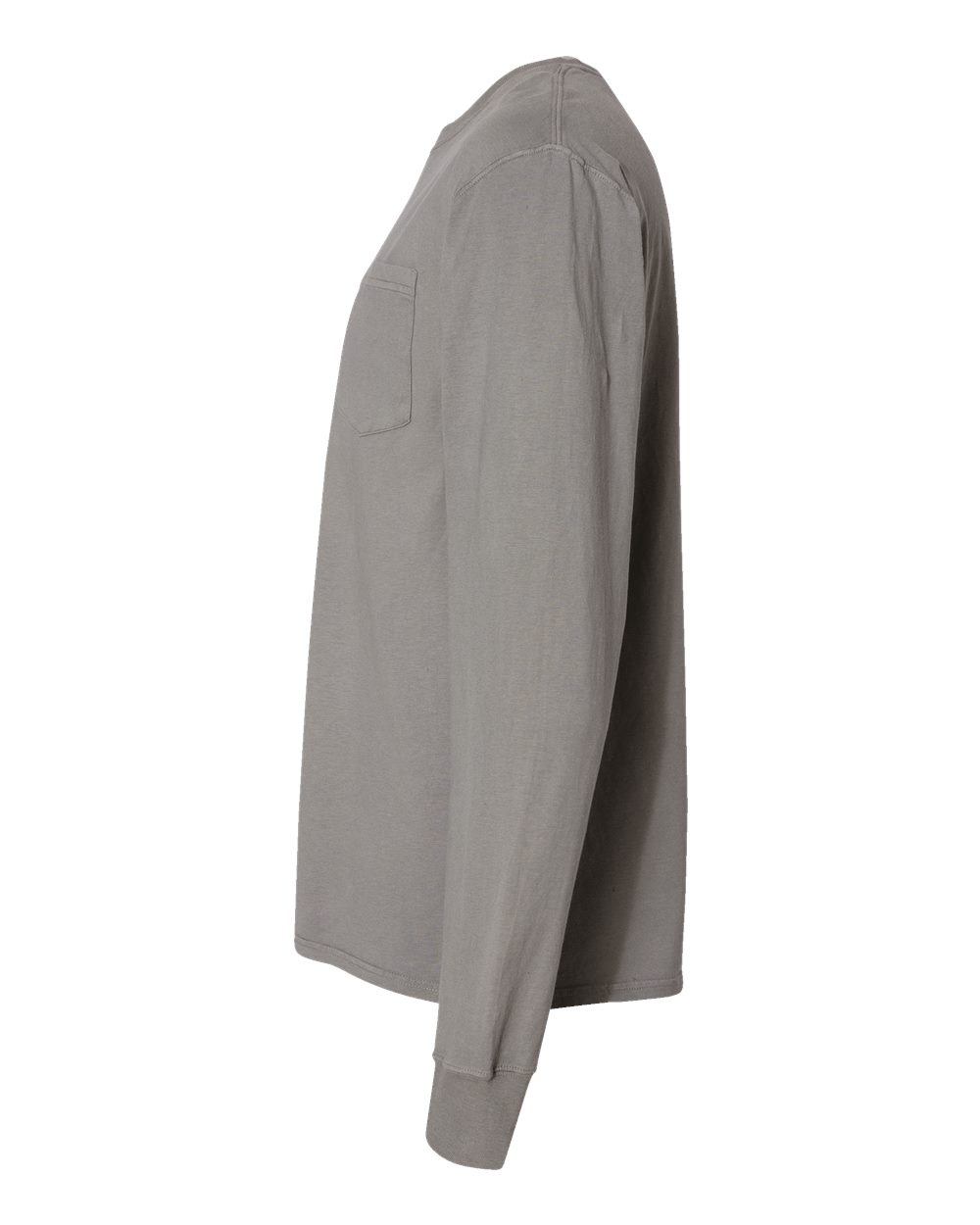 Unisex Garment-Dyed Long Sleeve T-Shirt With a Pocket - DirectSide - B35400133 - Concrete Grey