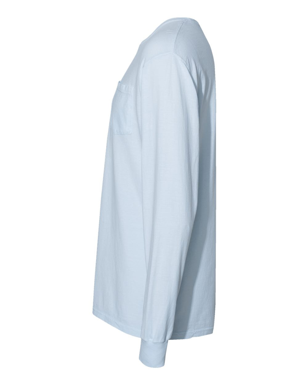 Unisex Garment-Dyed Long Sleeve T-Shirt With a Pocket - DirectSide - B35400265 - Soothing Blue
