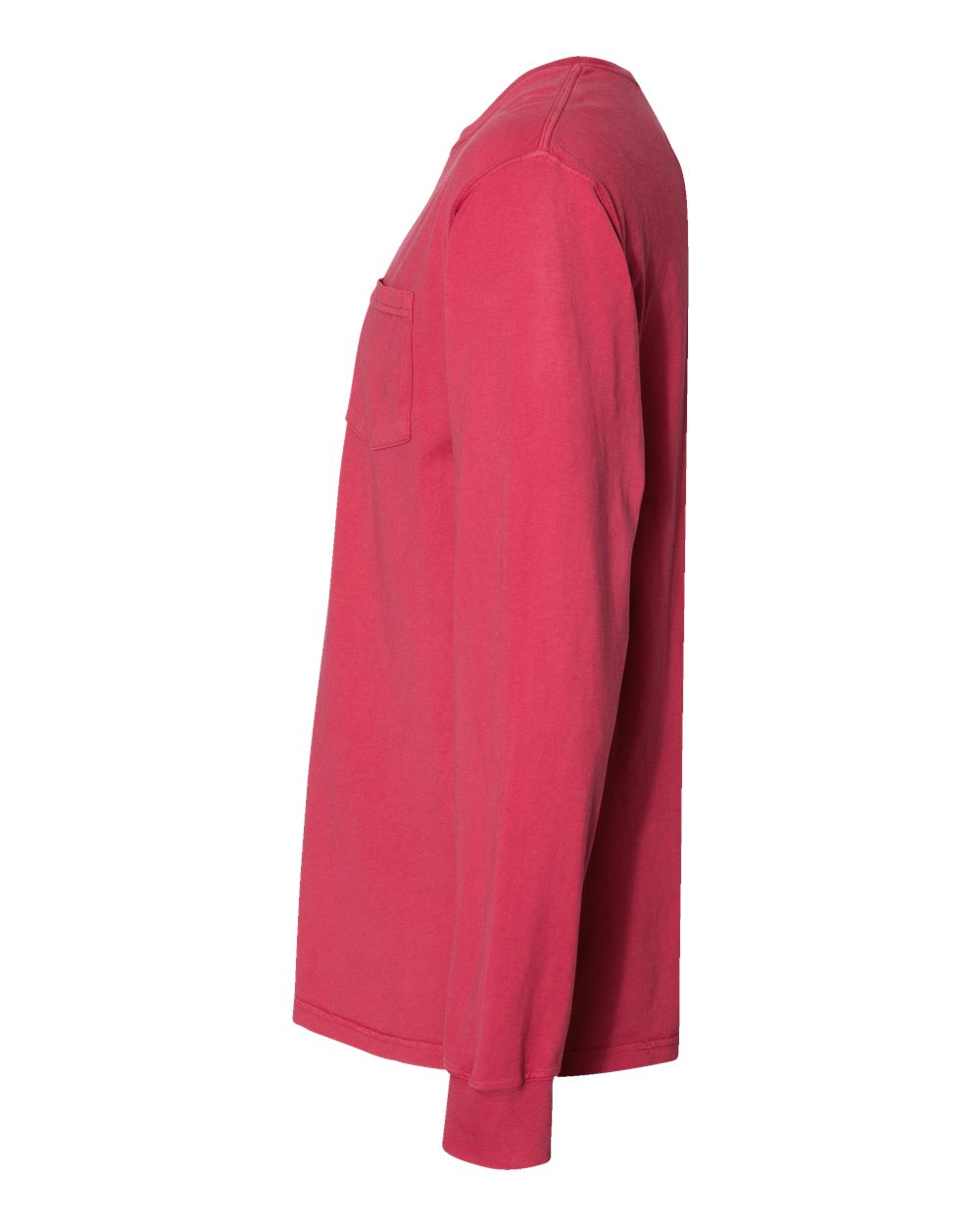 Unisex Garment-Dyed Long Sleeve T-Shirt With a Pocket - DirectSide - B35400703 - Crimson Fall