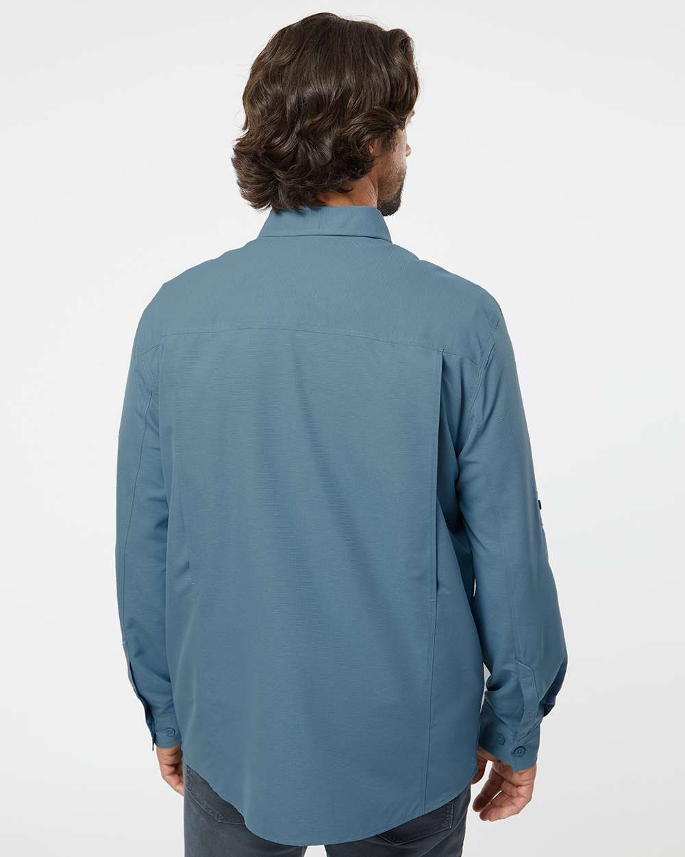 Men's Crossroad Woven Shirt - OnModelBack - B03067903 - Slate Blue