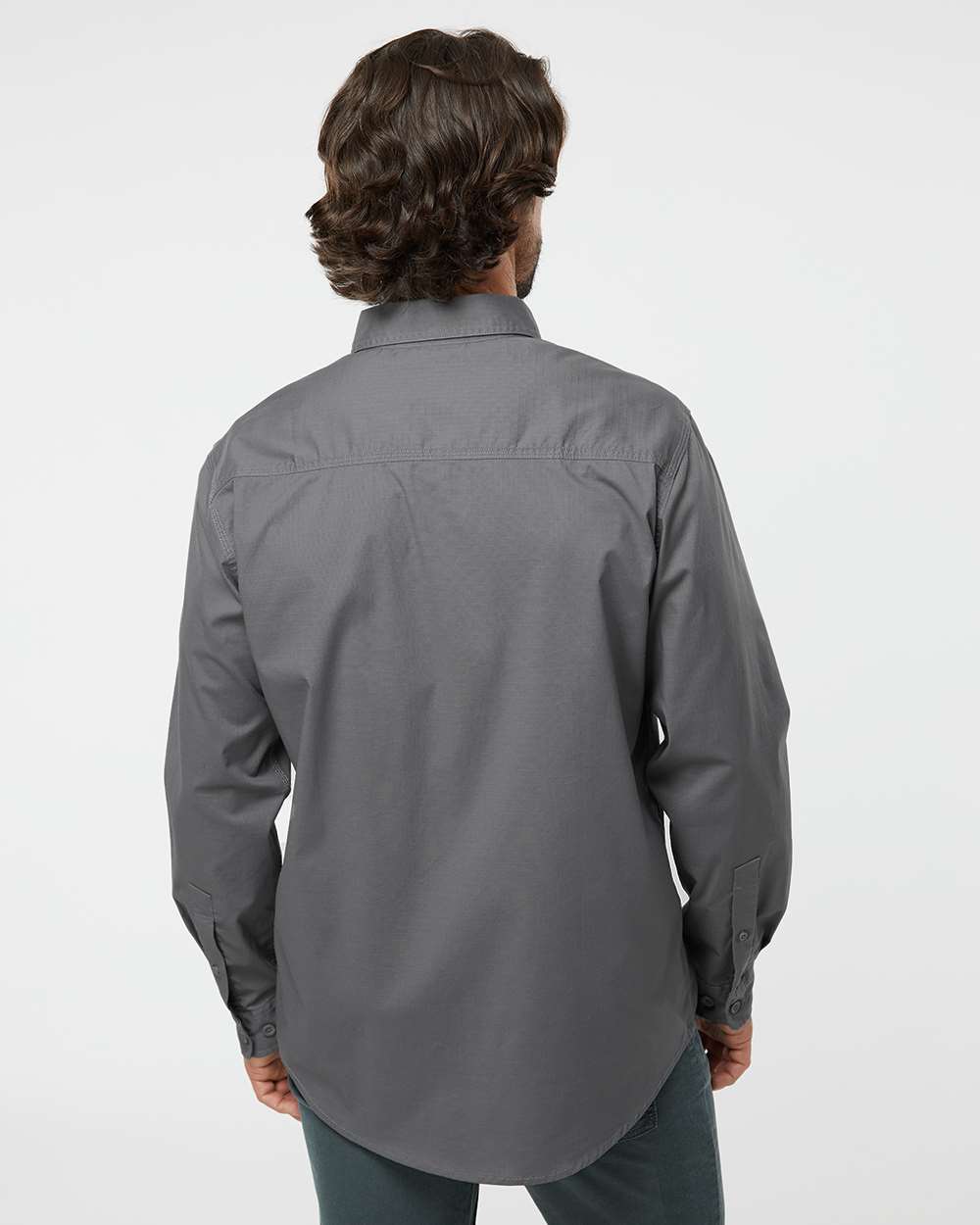 Men's Craftsman Woven Shirt - OnModelBack - B03267093 - Gunmetal
