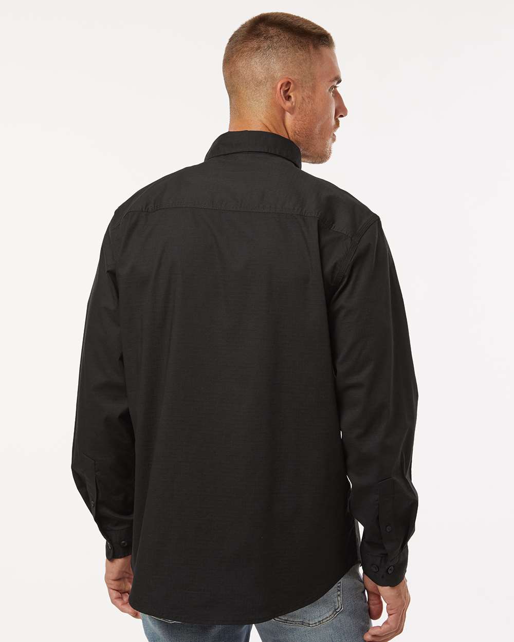 Men's Craftsman Woven Shirt - OnModelBack - B03267503 - Black