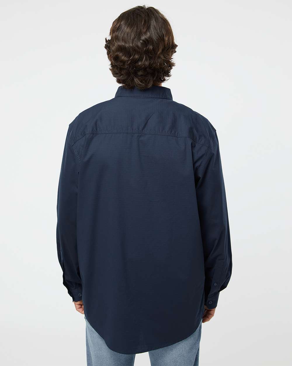 Men's Craftsman Woven Shirt - OnModelBack - B03267653 - Deep Blue
