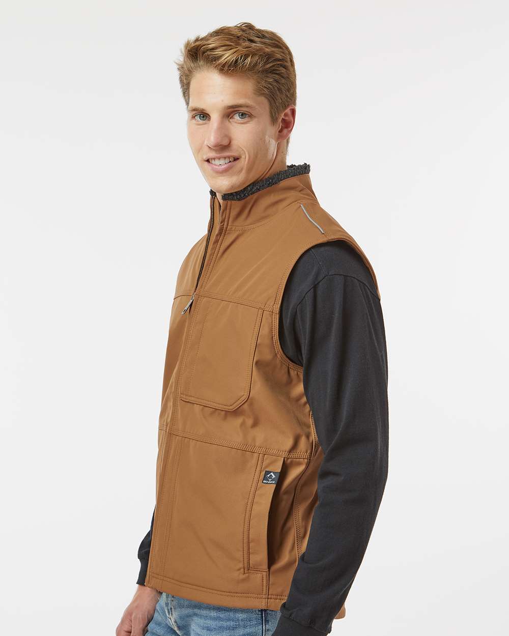 Men's GrizzlyTec™ Rigor Vest - OnModelSide - B08767283 - Saddle