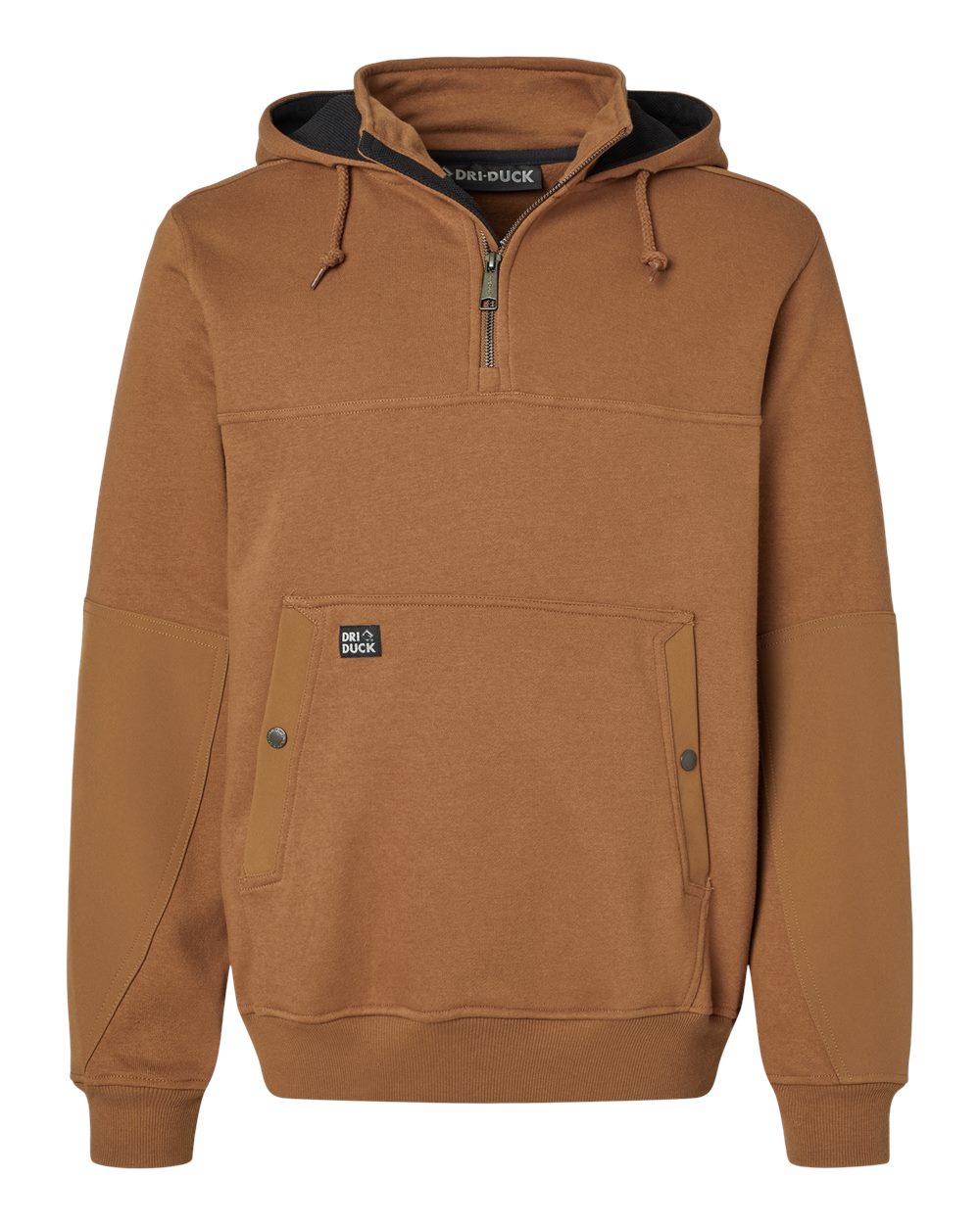Men's Mission Quarter-Zip Hooded Pullover - Front - B05167283 - Saddle