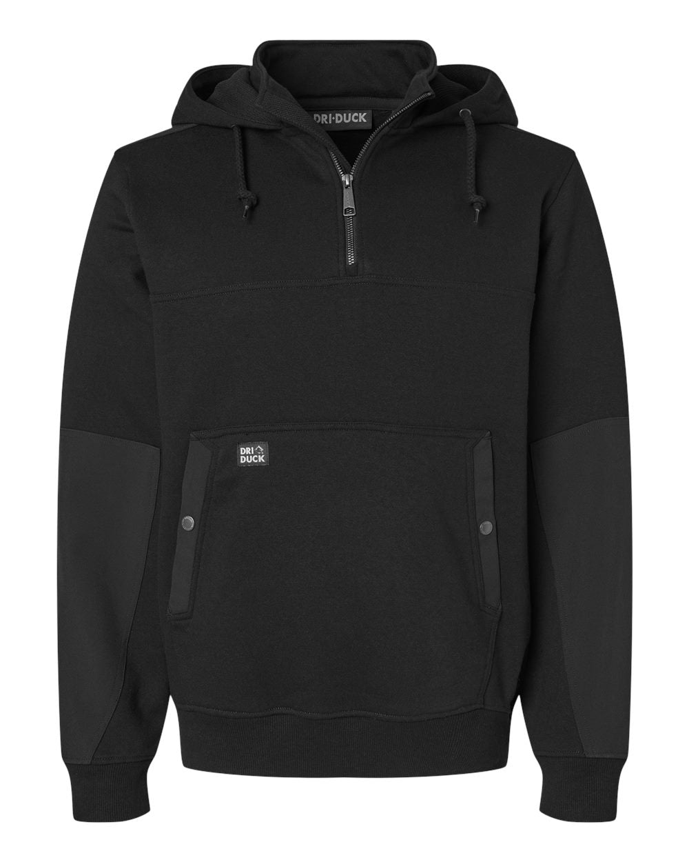Men's Mission Quarter-Zip Hooded Pullover - Front - B05167503 - Black