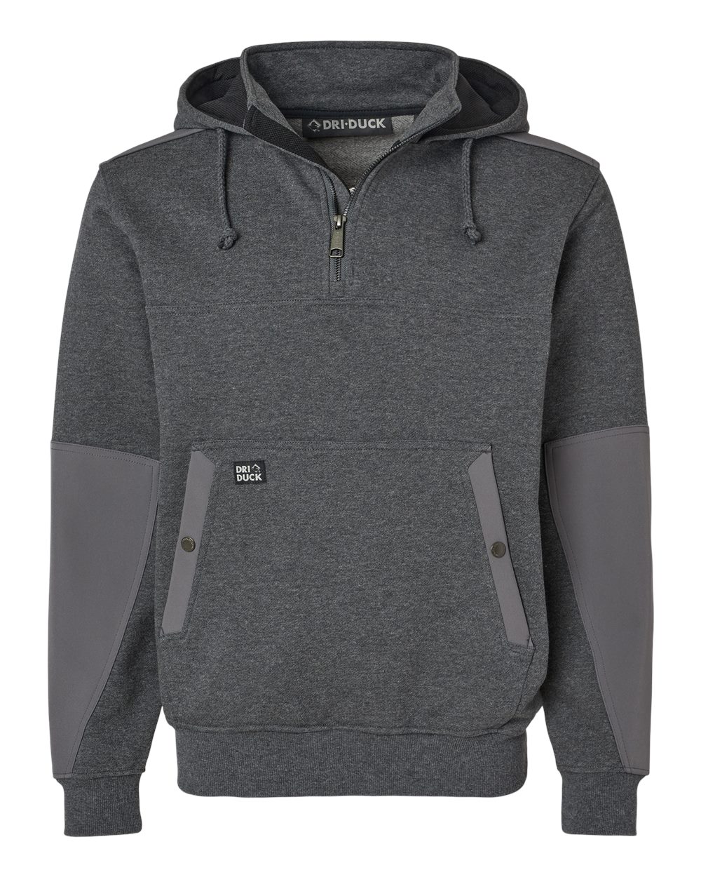 Men's Mission Quarter-Zip Hooded Pullover - Front - B05167583 - Dark Oxford