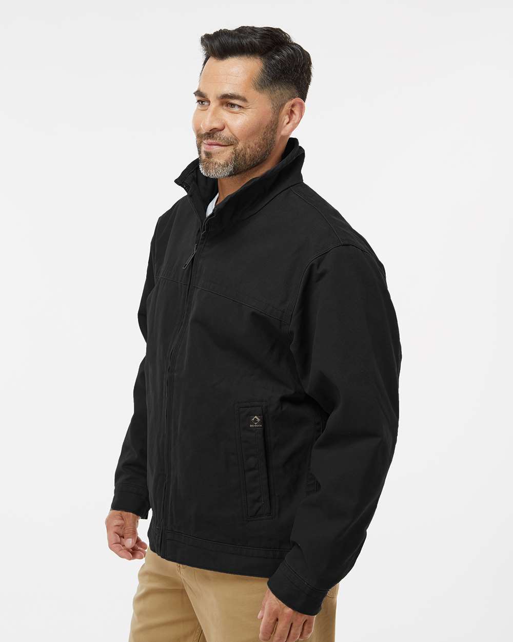 Men's Tall Maverick Boulder Cloth™ Jacket with Blanket Lining - OnModelSide - B42567506 - Black
