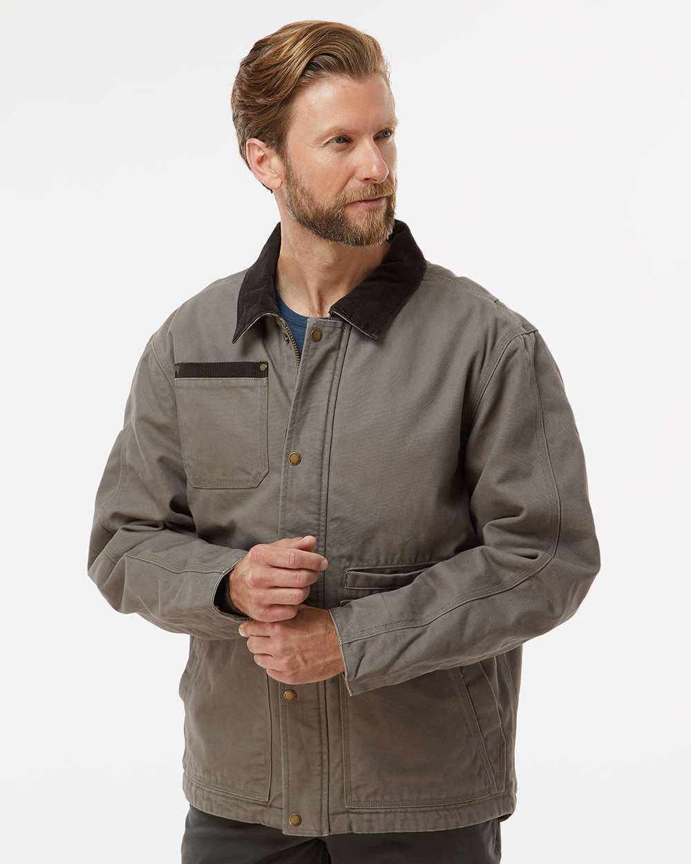 Men's Rambler Boulder Cloth Jacket - OnModelFront - B01367103 - Gravel