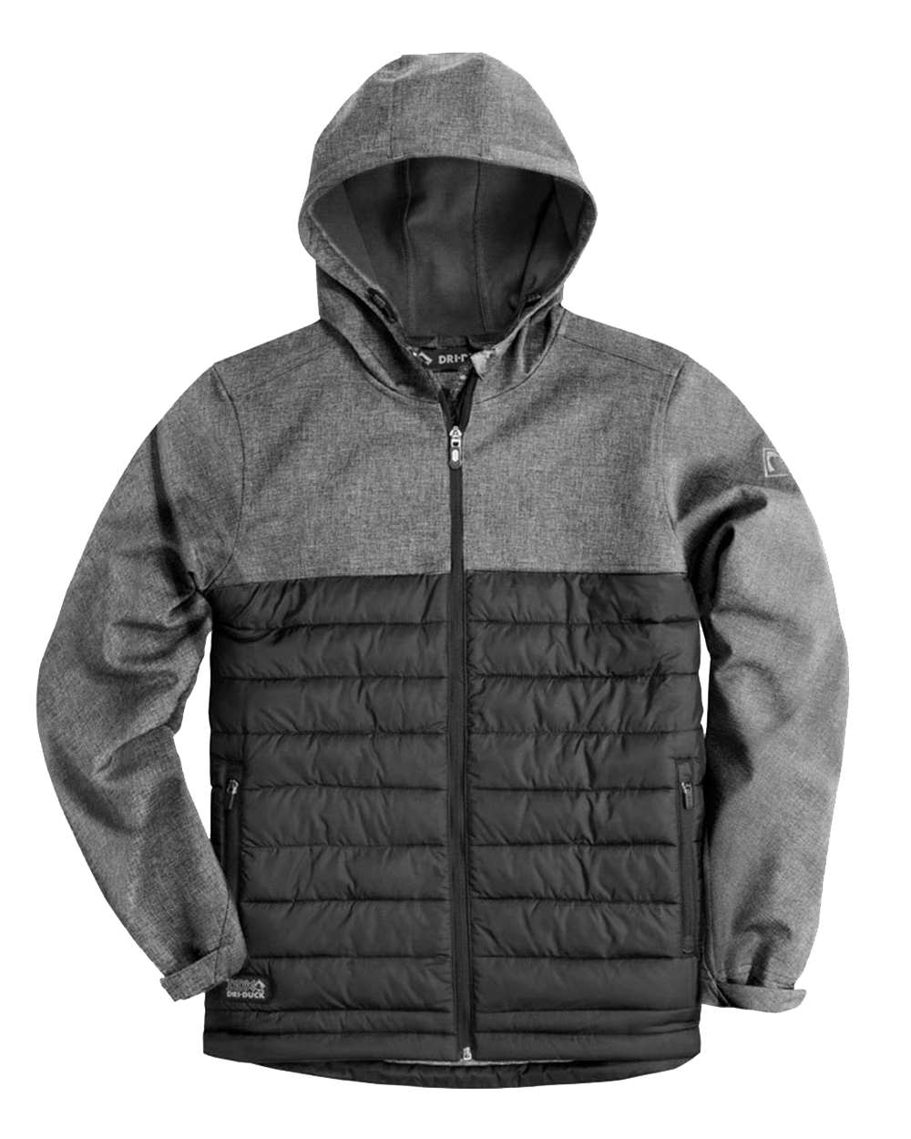 Women's Vista Soft Shell Puffer Jacket - Front - B02467513 - Black Heather/ Black