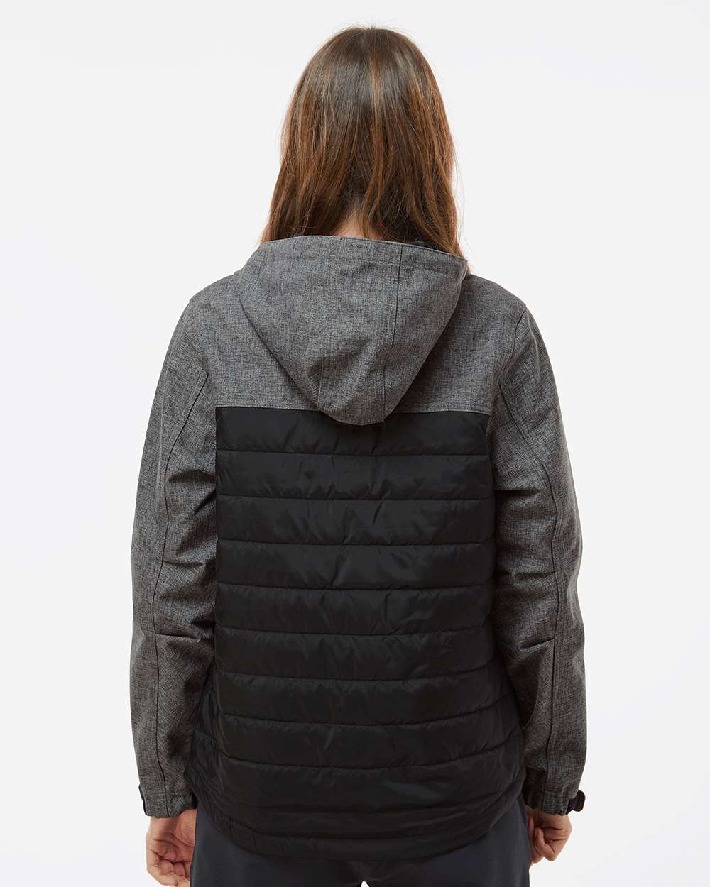 Women's Vista Soft Shell Puffer Jacket - OnModelBack - B02467513 - Black Heather/ Black