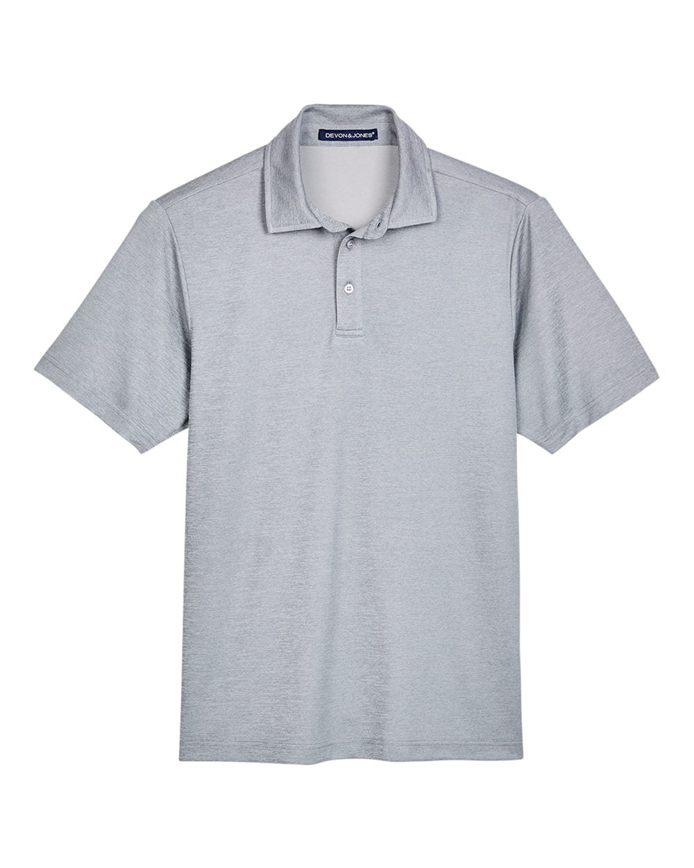 Men's CrownLux Performance® Address Mélange Polo - Front - B645B2353 - Grey Heather