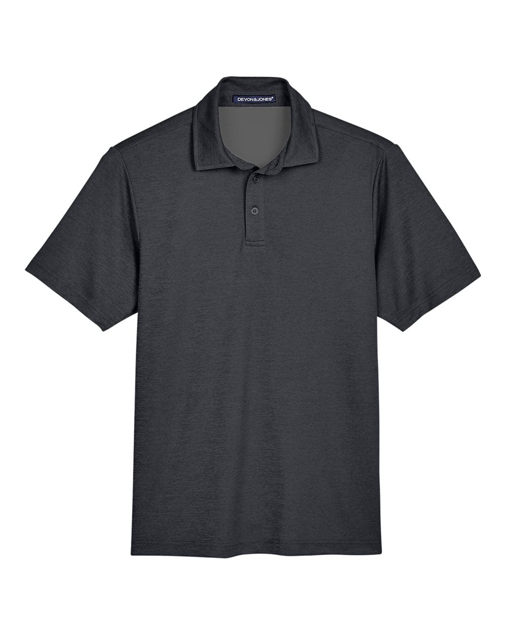 Men's CrownLux Performance® Address Mélange Polo - Front - B645B2503 - Black Heather