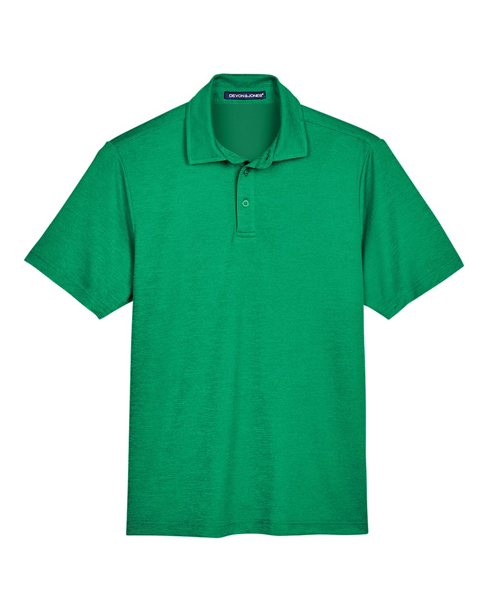 Men's CrownLux Performance® Address Mélange Polo - Front - B645B2603 - Kelly Green Heather