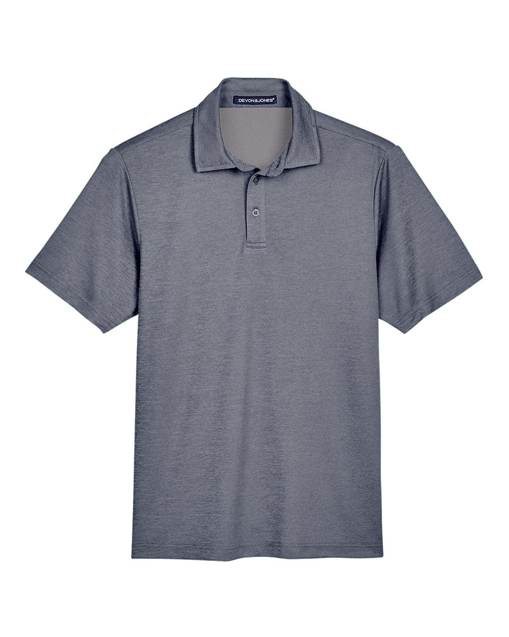 Men's CrownLux Performance® Address Mélange Polo - Front - B645B2653 - Navy Heather