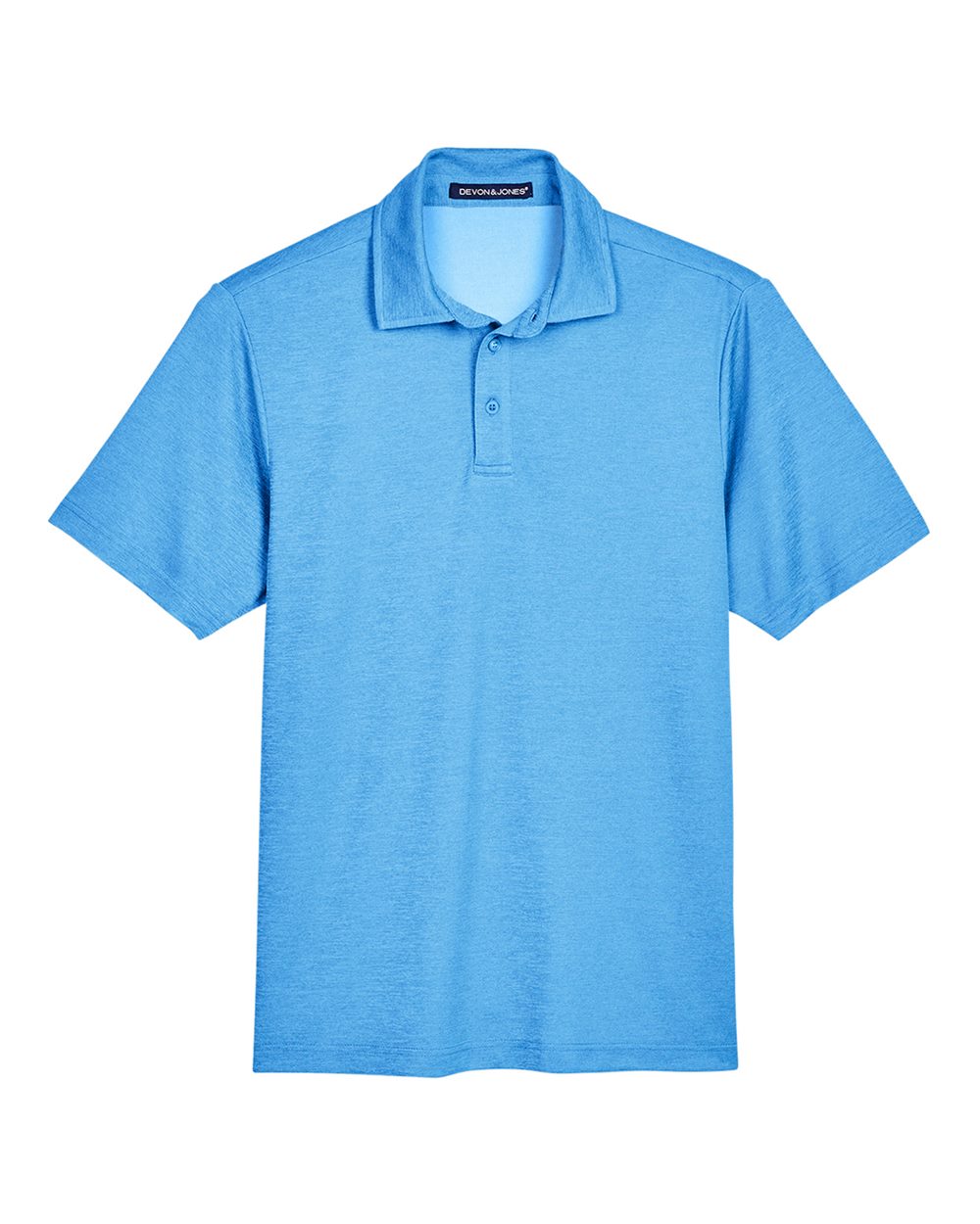 Men's CrownLux Performance® Address Mélange Polo - Front - B645B2683 - Ocean Blue Heather