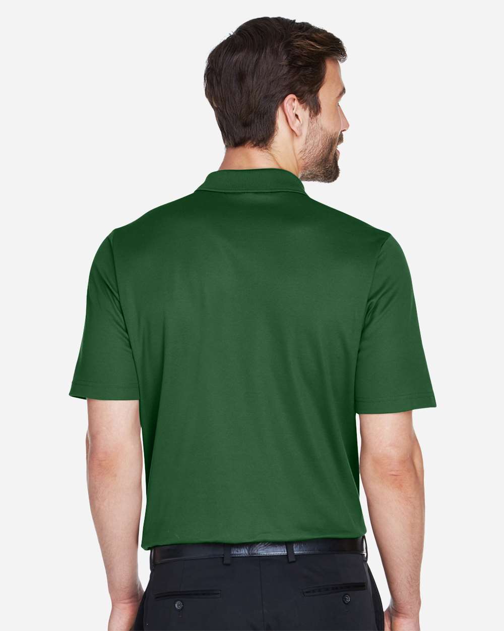 Men's CrownLux Performance® Plaited Polo - OnModelBack - B631B2542 - Forest