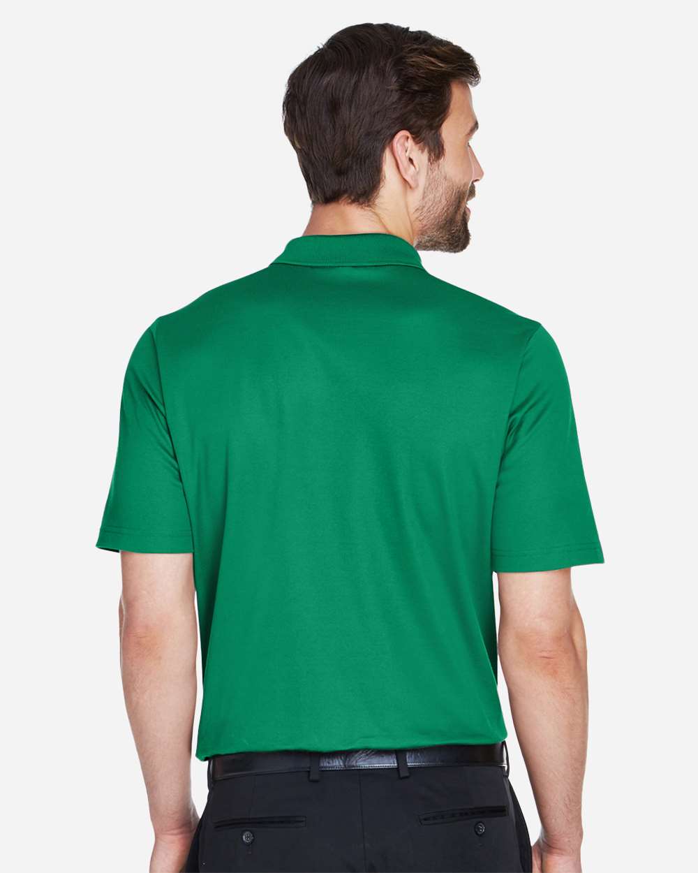 Men's CrownLux Performance® Plaited Polo - OnModelBack - B631B2602 - Kelly Green