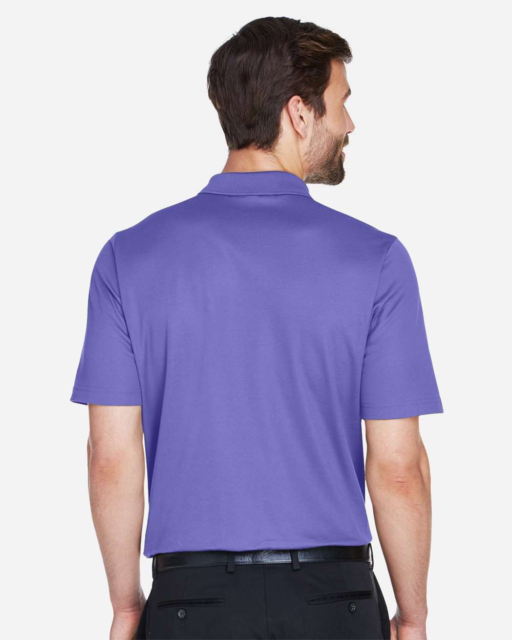 Men's CrownLux Performance® Plaited Polo - OnModelBack - B631B2672 - Grape