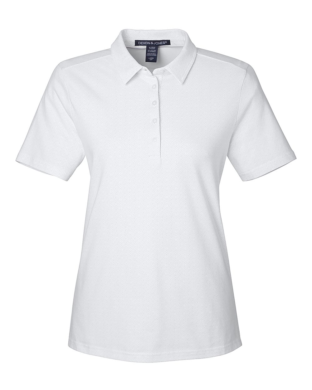 Women's Crownlux Performance® Geo Polo - Front - B621B2002 - White/ Silver