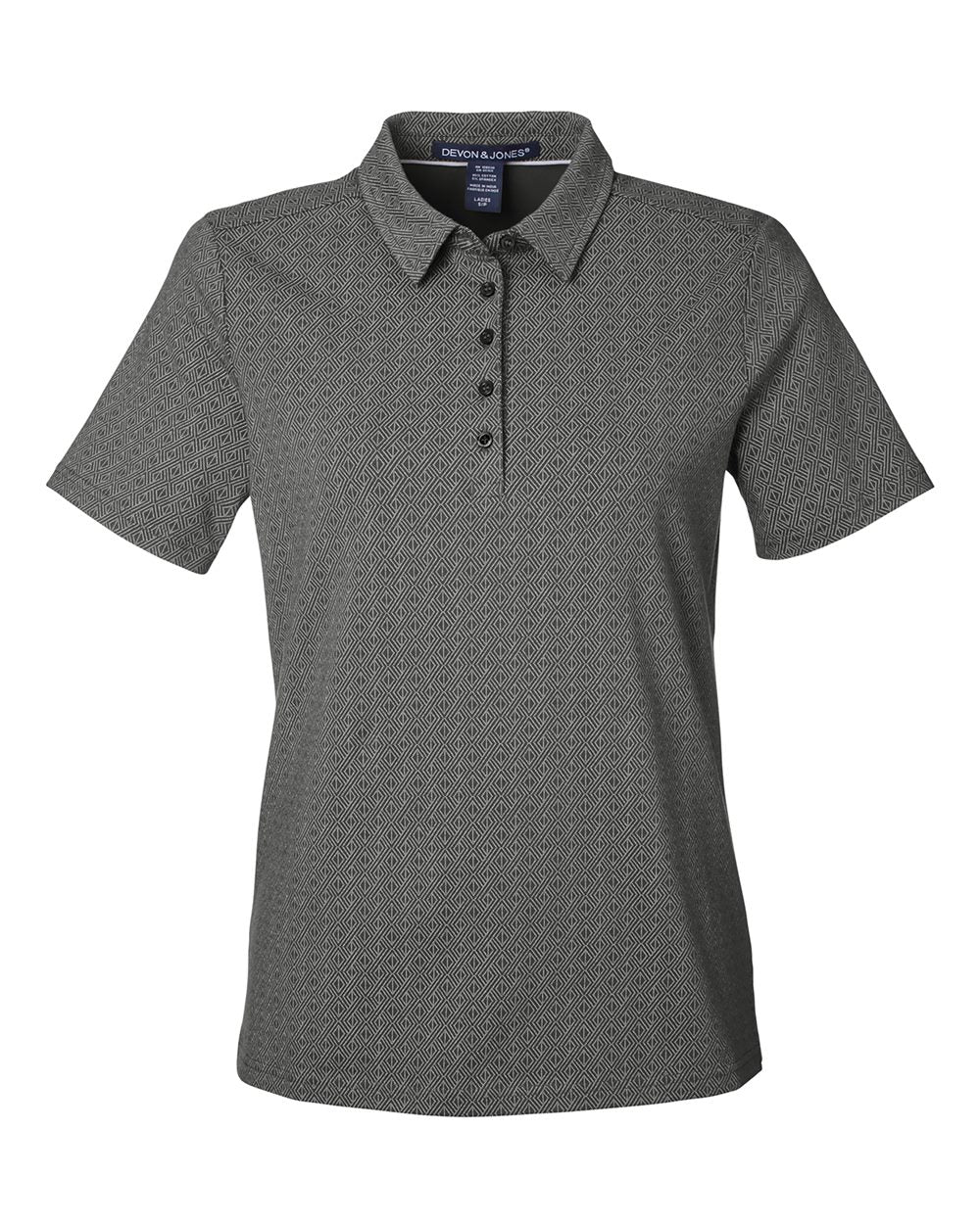 Women's Crownlux Performance® Geo Polo - Front - B621B2132 - Graphite/ Silver