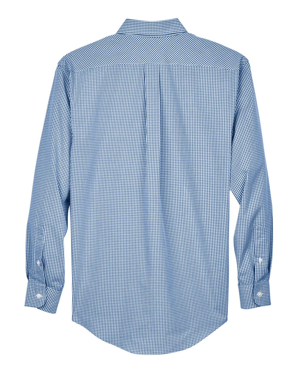 Men's Crown Collection® Gingham Check Woven Dress Shirt - Back - B604B2253 - French Blue