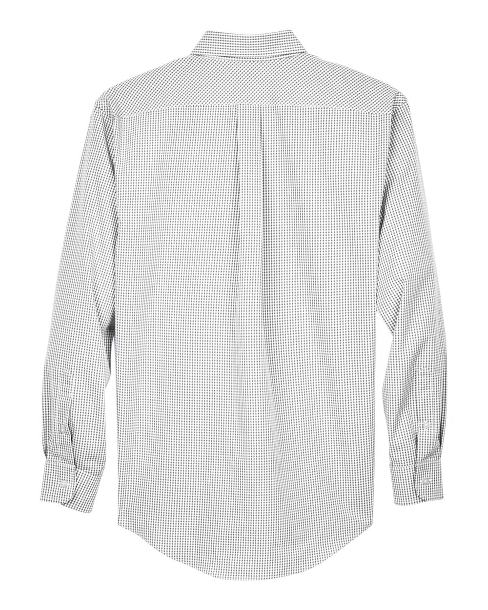 Men's Crown Collection® Gingham Check Woven Dress Shirt - Back - B604B2353 - Silver