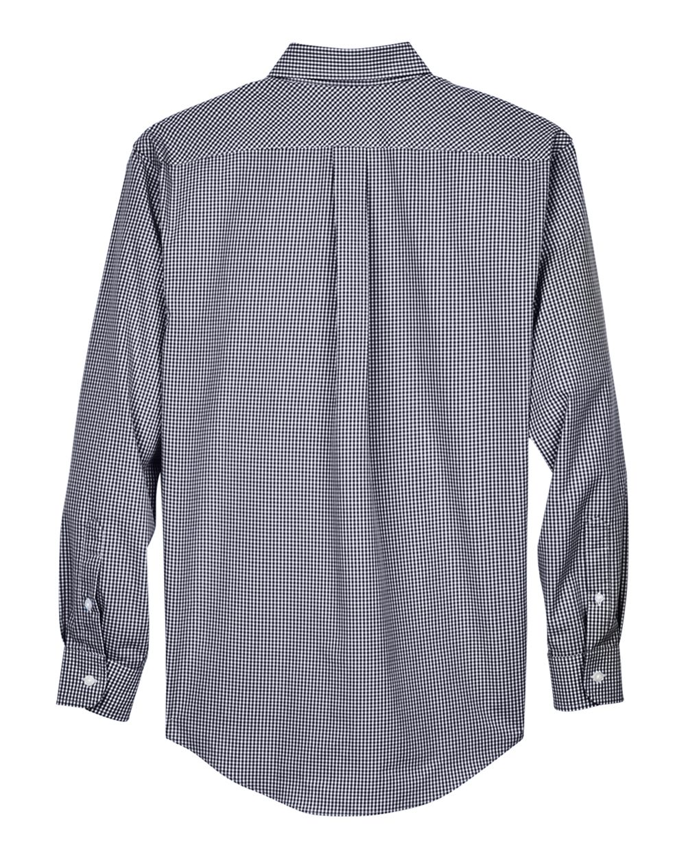 Men's Crown Collection® Gingham Check Woven Dress Shirt - Back - B604B2653 - Navy