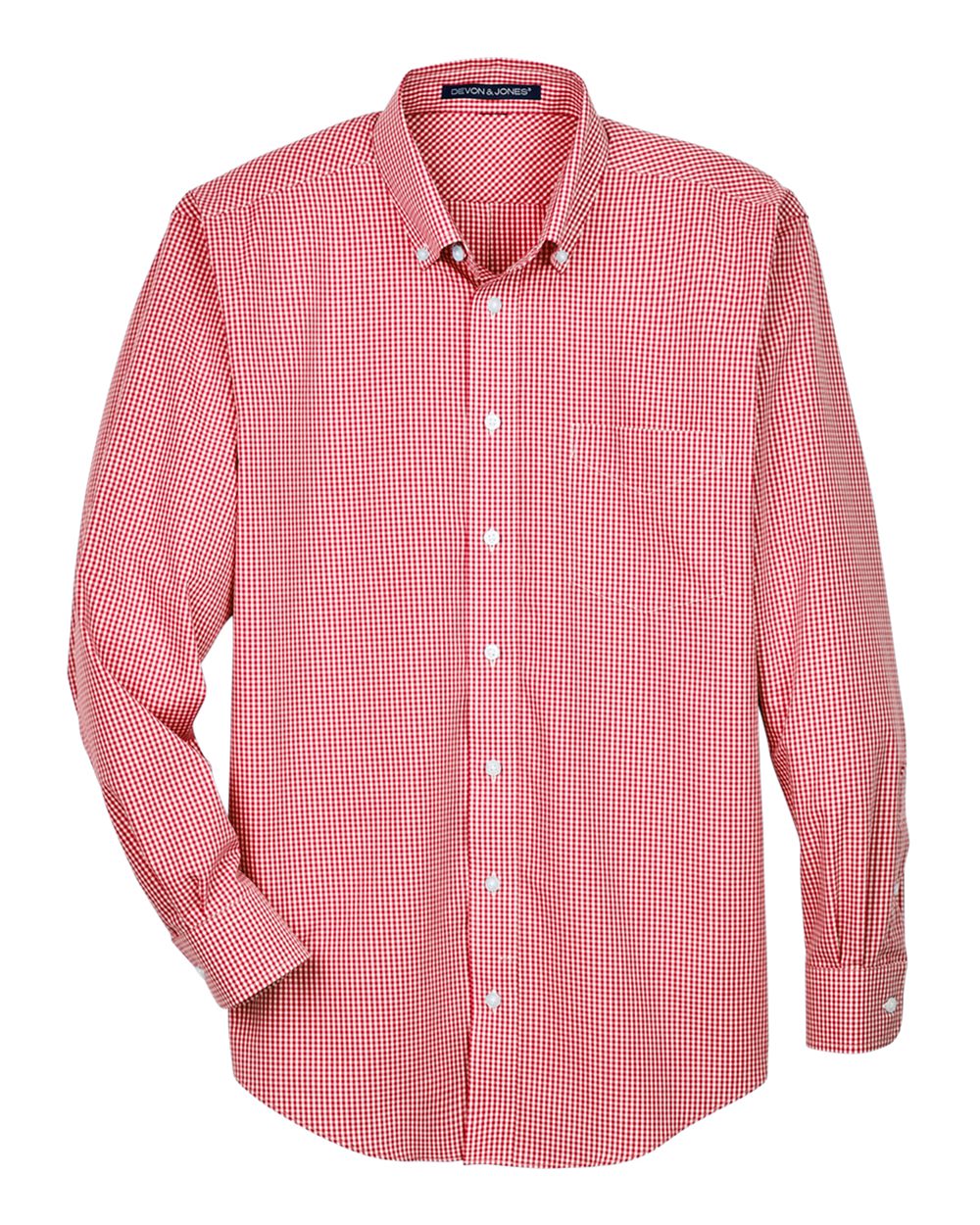 Men's Crown Collection® Gingham Check Woven Dress Shirt - Front - B604B2703 - Red