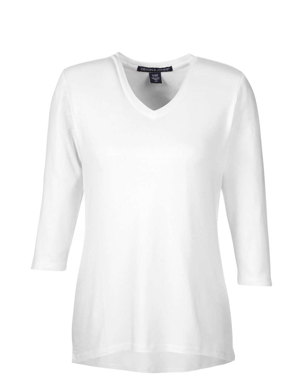 Women's Perfect Fit™ Bracelet-Length V-Neck Top - Front - B722B2002 - White