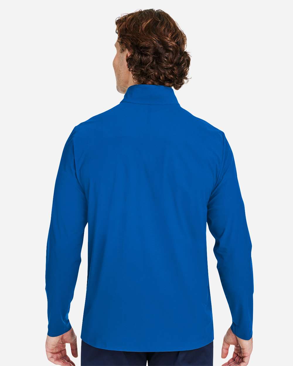 Men's CrownLux Performance® Windsor Welded Quarter-Zip Pullover - OnModelBack - B650B2253 - French Blue