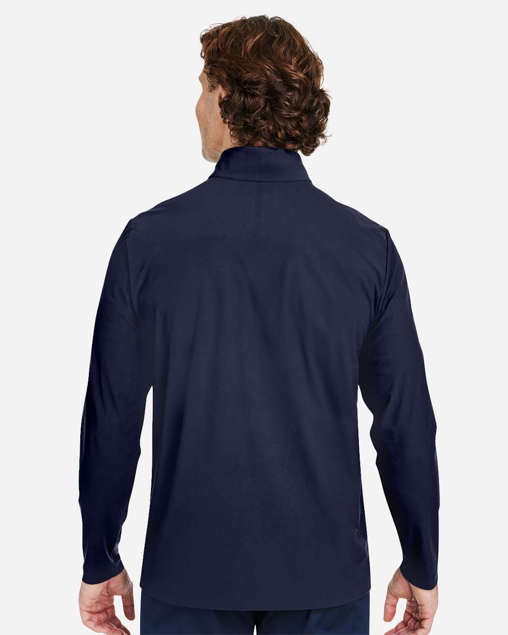 Men's CrownLux Performance® Windsor Welded Quarter-Zip Pullover - OnModelBack - B650B2653 - Navy