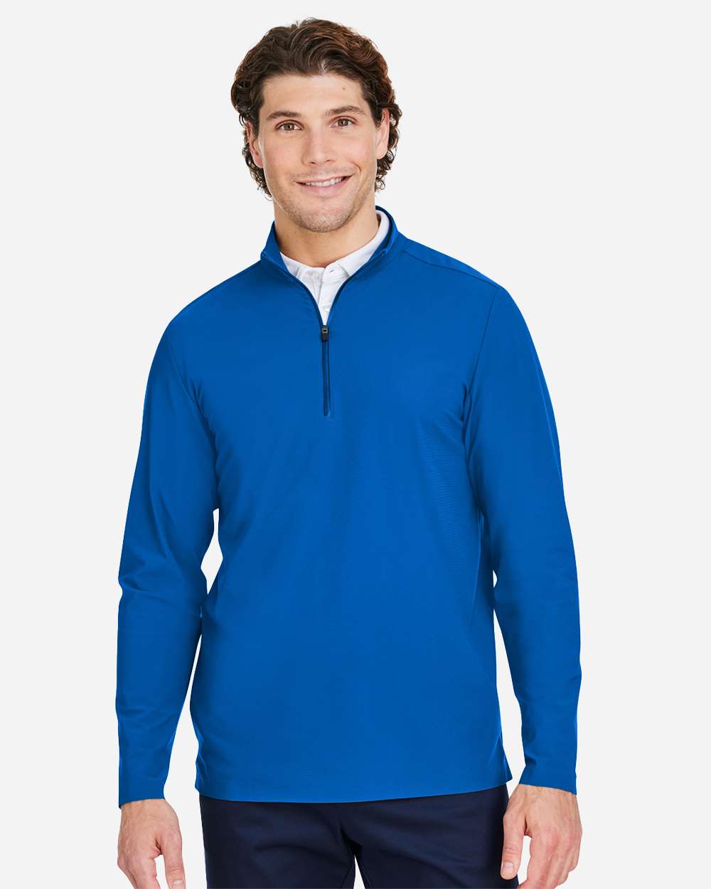 Men's CrownLux Performance® Windsor Welded Quarter-Zip Pullover - OnModelFront - B650B2253 - French Blue