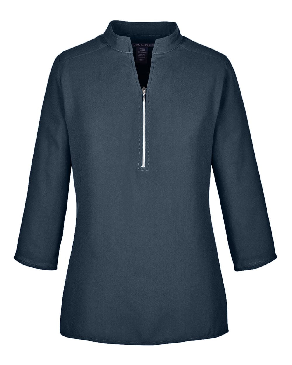 Women's Perfect Fit™ Three-Quarter Sleeve Crepe Tunic - Front - B729B2652 - Navy