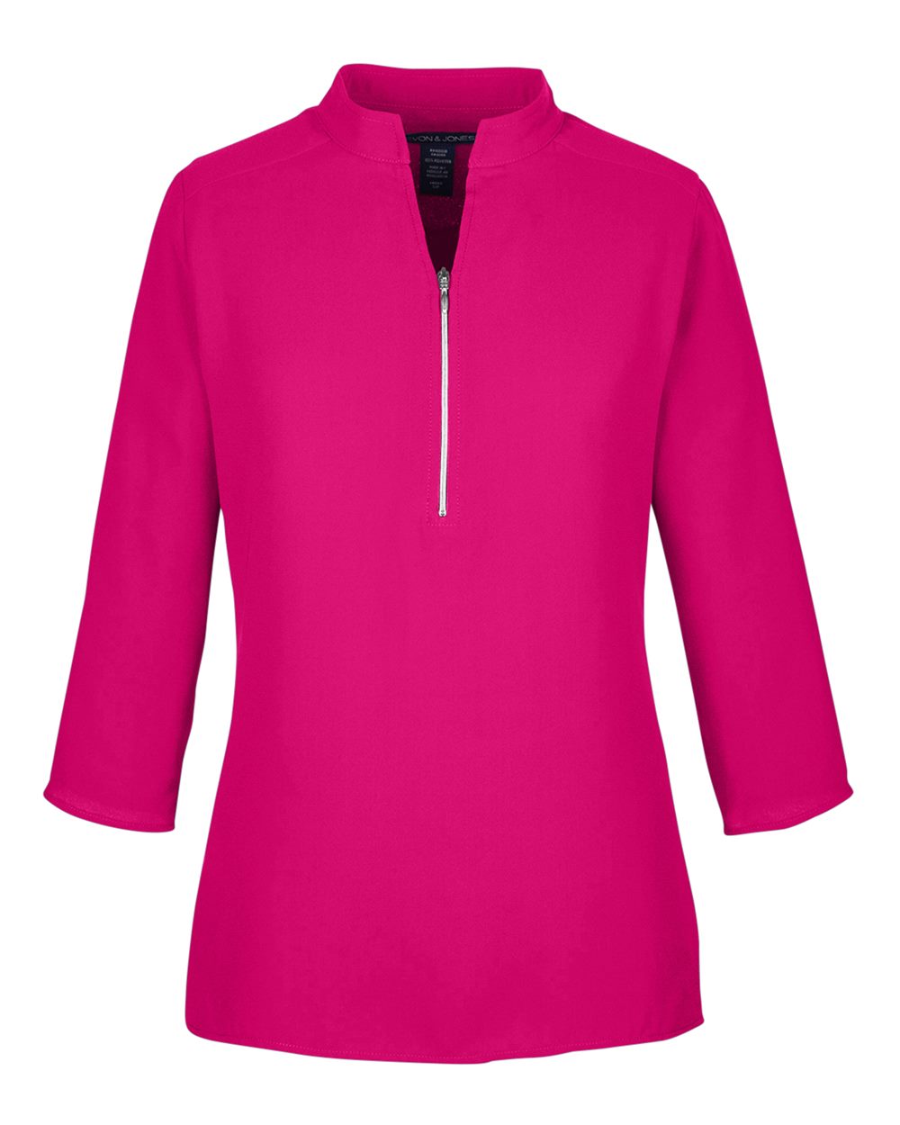 Women's Perfect Fit™ Three-Quarter Sleeve Crepe Tunic - Front - B729B2692 - Crown Raspberry