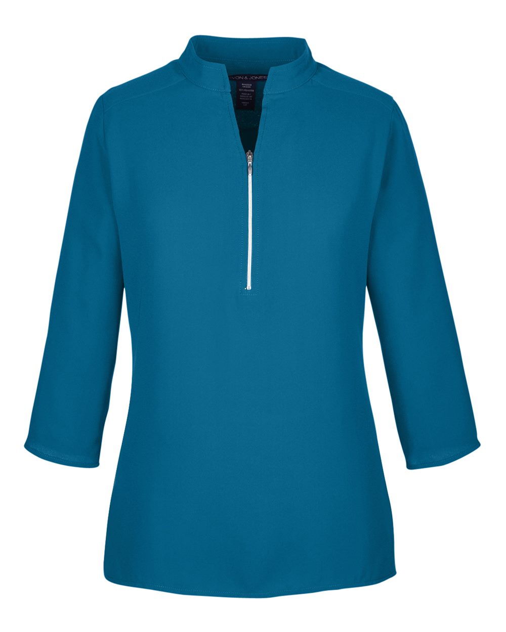 Women's Perfect Fit™ Three-Quarter Sleeve Crepe Tunic - Front - B729B2782 - Dark Teal