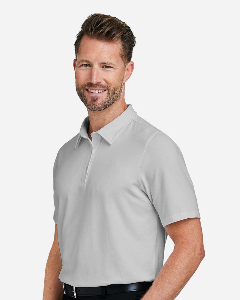 Men's Raleigh Stretch Polo - OnModelSide - B624B2353 - Grey