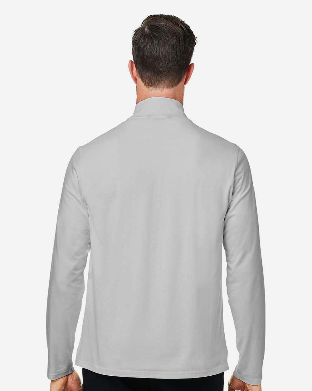 Men's Raleigh Stretch Quarter-Zip Pullover - OnModelBack - B654B2353 - Grey