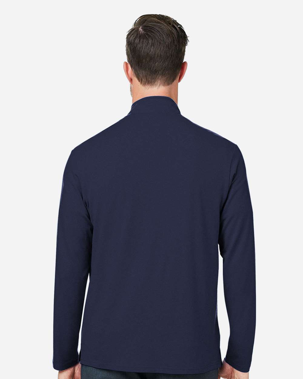 Men's Raleigh Stretch Quarter-Zip Pullover - OnModelBack - B654B2653 - Navy