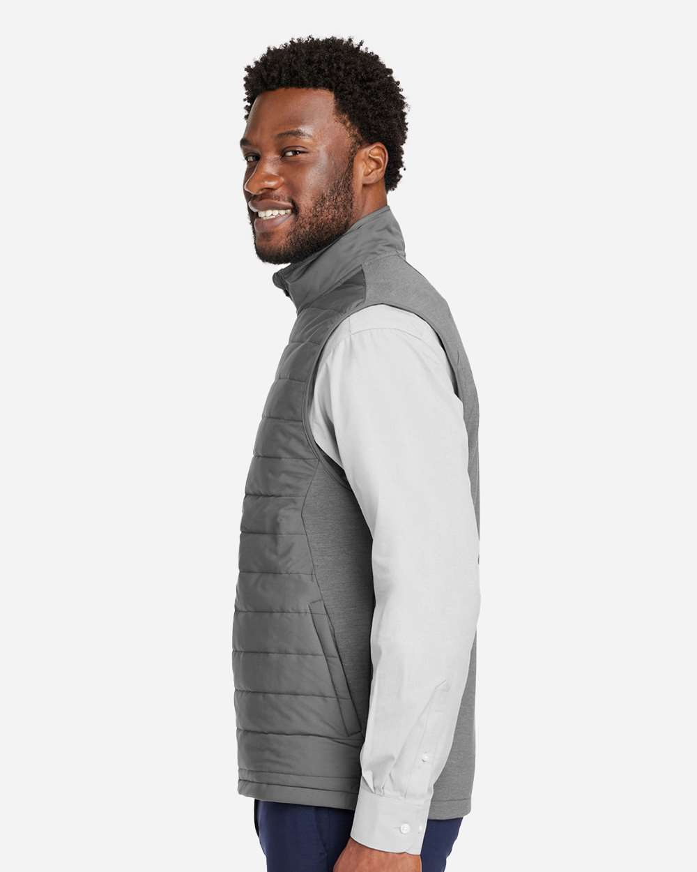 Men's New Classics® Charleston Hybrid Vest - OnModelSide - B699B2133 - Graphite Melange/ Graphite